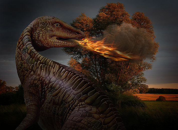Dinozaur ziej�cy ogniem metanowym